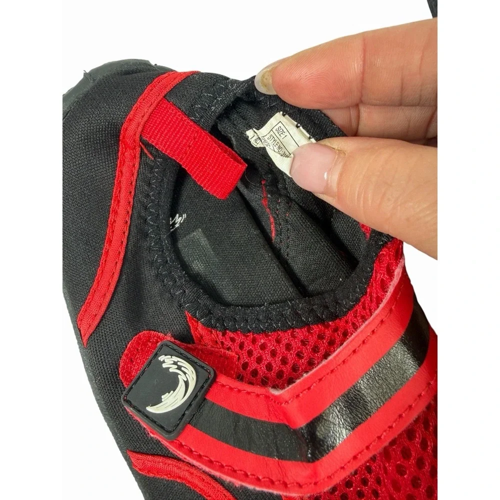 Boy's Size 1 Black and Red Water Shoes